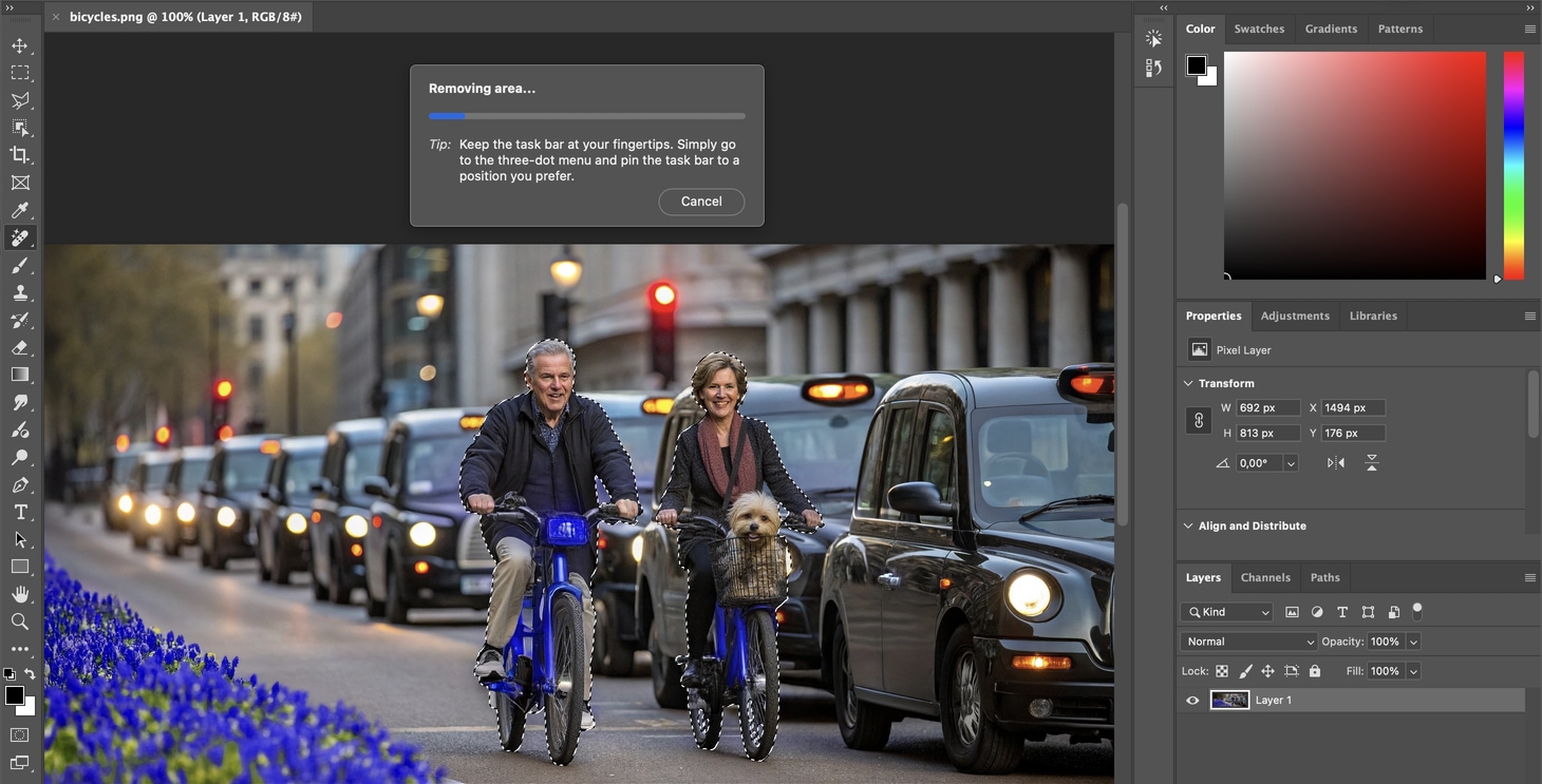 Удаление людей в Photoshop